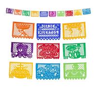 Fantastik - Auténtico Papel picado Mexicano - Modelo Calaveras 5 Metros - Decoración día de Muertos (Papel)