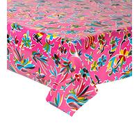 - Fantastik - Mantel de Hule para Mesa (120 cm Ancho - Largo por Medio Metros) Modelo Oaxaca Rosa