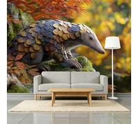 Fantasy Art - Papel pintado fotográfico de 200 x 140 cm, papel pintado fotográfico de pangolín con animales, para sala de estar, dormitorio, hotel, sofá, TV, decoración de pared