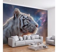Fantasy Art Premium Papel pintado no tejido B250 x H 175 cm con efecto 3D - Fantástico cielo estrellado animales salvajes tigre foto mural impresión HD mural, decoración de pared ecológica para sala