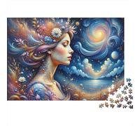 Fantasy Artwork with Flowers-1 Puzzle Imposible,desafío for Adults Juego Educativo 1000 Piezas Obra De Arte De Juego De para Adultos Y Niños Mayores De 12 Años 70x50cm/1000pcs