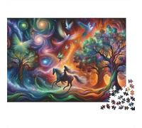 Fantasy Artwork with Horse and Phoenix Puzzles Imposible,desafío para Adultos Entretenimiento Creativo 1000 Piezas Obra De Arte De Juego De para Adultos Y Niños Mayores De 12 Años 70x50cm/1000pcs