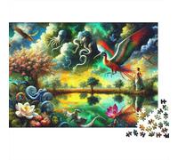 Fantasy Artwork with Mythical Creatures-1 Puzzle Imposible,desafío para Adultos Entretenimiento Creativo 1000 Piezas Obra De Arte De Juego De para Adultos, Regalos A Partir De 14 Años 38x26cm/1000pcs