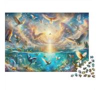 Fantasy Birds Ocean Scene Puzzle De 1000 Piezas Rompecabezas para Adultos Rompecabezas 1000 Piezas para Adultos para Amantes O Amigos Rompecabezas Imposable 52x38cm/1000pcs