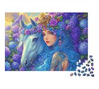 Fantasy Blue Horse 100% Recycled Cardboard Fairy & Unicorn Art 1000Pc Jigsaw Puzzles Adults Unique Classic Educational Games 52x38cm/1000pcs