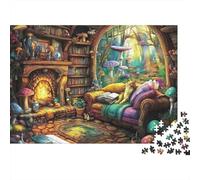 Fantasy Book Nook 100% Recycled Cardboard Cozy Reading Nook 1000 Piece Jigsaw for Adults Unique Beautiful Decoration Puzzle 52x38cm/1000pcs