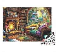 Fantasy Book Nook Set Rompecabezas 1000 Piezas Cartón Premium para Adultos, Desafío Educativo, Diversión En Casa, Gran Idea De Regalo para Temporada Festiva 52x38cm/1000pcs