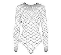 Fantasy By Cottelli - Body de malla para mujer, color negro, talla S/L