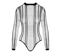 Fantasy By Cottelli Body de manga larga sin costuras para mujer Negro S-L