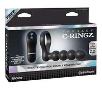 Fantasy C-Ringz Remote Control Double Penetrator Anillo Negro - 216 gr