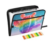Fantasy Cactus Rainbow - Carpeta expandible con cremallera y 13 bolsillos, organizador de documentos para el trabajo y el hogar