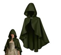 Fantasy Cape - Enchanted Renaissance Cloak with Hood, Elegant Costume Outfit, Ideal for Halloween Masquerade Carnival Theater Performances Home School Creative Dress Up