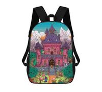 Fantasy Castle Adventure Book Cover Mochilas Impresas En 3D Para Niños 17inch Mochilas De Moda Informales Para El Día A Día, Bolsas De Viaje, Mochilas Informales Para Exteriores Para Niños Y Niñas