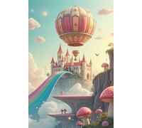 Fantasy Castle and Hot Air Balloon in Mushroom Forest Journal: a DOT GRID notebook for self-expression