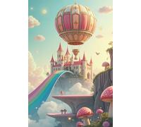 Fantasy Castle and Hot Air Balloon in Mushroom Forest Journal: a DOT GRID notebook for self-expression