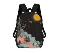 Fantasy Castle And Sun 17inch Mochila Escolar Impresa En 3D Para Niños, Mochila Escolar Informal De Moda, Mochilas De Viaje Para Niños Y Estudiantes.