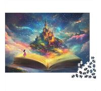 Fantasy Castle Book Colourful Book Castle Sunset 1000 Pcs Adult Jigsaws Classic Educational Games Brain Development 38x26cm/1000pcs