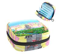 Fantasy Castle Flowers - Bolsa de almacenamiento portátil para servilletas sanitarias, Varios colores, 4.7x6.6x6.6 in/12x17x17 cm