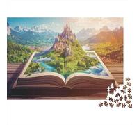 Fantasy Castle Landscape Colourful Book Mountain Castle 1000 Pcs Jigsaw Puzzles Adults Brain Development Classic Educational Games 70x50cm/1000pcs