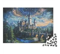 Fantasy Castle Night 100% Recycled Cardboard Starry Castle Bridge 1000Pc Adult Jigsaws Adults and Children Beautiful Decoration 70x50cm/1000pcs