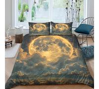 Fantasy Celestial Scene Funda Edredon Microfibra 3 Piezas Compuesto Impresión 3D Cierre de Fantasía Celestial Escena Funda de Edredón Funda de Almohada a Juego Transpirable for Adultos （140x200cm）