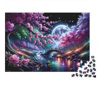 Fantasy Cherry Blossom 100% Recycled Cardboard Flower Spiral Portal 1000Pc Jigsaw Puzzles Adults Unique Classic Educational Games 38x26cm/1000pcs