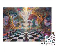 Fantasy Chess Board Rompecabezas DIY 1000 Piezas Cartón Extra Grueso para Familias, Juego Divertido, Linda Decoración De Pared, Regalo De Cumple Padres 70x50cm/1000pcs