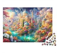 Fantasy City con un dragón Volador Puzzle De 1000 Piezas Ciudad soñadora Educativo Y Desafiante para Niños Y Adultos 52x38cm/1000pcs