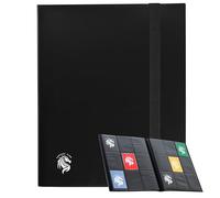 FANTASY CLUB - Álbum de Cartas Coleccionables Negro para 360 Cartas (9 Bolsillos de Carga Lateral) con Banda Elástica | Trading Card Album Ligero para TCG y Cartas Estándar | Libre de Ácidos y PVC