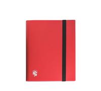 FANTASY CLUB - Álbum de Cartas Coleccionables Rojo para 360 Cartas (9 Bolsillos de Carga Lateral) con Banda Elástica | Trading Card Album Ligero para TCG y Cartas Estándar | Libre de Ácidos y PVC