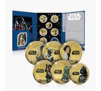 FANTASY CLUB Colección Oficial de Monedas Star Wars Triología Original | Set Premium de 6 Monedas Bañadas en Oro Edición Limitada y Certificada para Coleccionistas y Fans