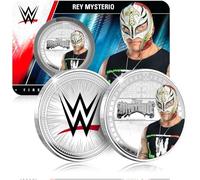 FANTASY CLUB Rey Mysterio WWE 32 mm Moneda Coleccionable Oficial - Homenaje al Maestro del 619 y Leyenda de la Lucha Aérea - Edición Limitada para Fans y Coleccionistas