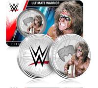 FANTASY CLUB The Ultimate Warrior WWE 32 mm Moneda Coleccionable Oficial - Homenaje al Guerrero Definitivo y Símbolo de los 90 - Edición Limitada para Fans y Coleccionistas