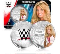 FANTASY CLUB Trish Stratus WWE 32 mm Moneda Coleccionable Oficial - Homenaje a la Reina del Ring y 7 Veces Campeona Femenina - Edición Limitada para Fans y Coleccionistas
