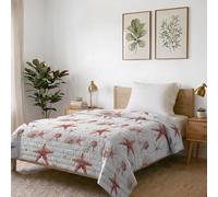 Fantasy Colcha de Verano de Microfibra, Starfish, 1 Plaza 170x270 cm