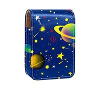 Fantasy Cosmic Sky - Estuche portátil para lápiz labial, mini caja de almacenamiento de lápiz labial, estuche organizador de lápiz labial con espejo para mujer, Varios colores, 9.5x2x7 cm/3.7x0.8x2.7 in