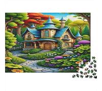 Fantasy Cottage Garden Colourful Forest Cottage House 1000 Pieces Adult Jigsaws Birthday Fun Activity for Rainy Days 70x50cm/1000pcs