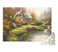Fantasy Cottage Puzzles for Personas Mayores 1000P Recyclable Paper Forest Cabin Puzzle for Adultoos Interesting Juego Familiar Props Accesorios para Juegos de Fiesta for Home 52x38cm/1000Ps
