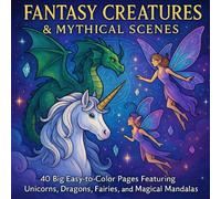 Fantasy Creatures & Mythical Scenes: 40 Big, Easy to Color Pages Featuring Unicorns, Dragons, Fairies, and Magical Mandalas