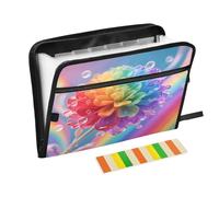 Fantasy Dahlia Rainbow - Carpeta expandible con cremallera y 13 bolsillos, organizador de documentos para el trabajo y el hogar