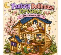Fantasy Dollhouse Dreams Coloring Book for Adults and Teens | Cozy Japanese Miniature Houses, Cute Animal Rooms & Relaxing Fantasy Scenes