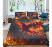 Fantasy Dragon Art Funda Edredon de poliéster Juego de 3 Piezas Diseño 3D con Cremallera Fantasía Dragon Arte Funda de Edredón Incluye Funda de Almohada Lavables for Adultos Double（200x200cm）