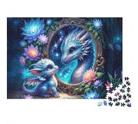 Fantasy Dragon Baby Colourful Moon Castle Dragon 1000 Pcs Jigsaws for Adults The Impossible Challenge Fun Present 52x38cm/1000pcs