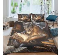 Fantasy Dragon Funda Edredon Microfibra Suave Juego de 3 Piezas Estampado 3D Fantasía Dragon Funda de Edredón con Funda de Almohada Antibacteriana Antialérgica for Adultos Super King（260x220cm）