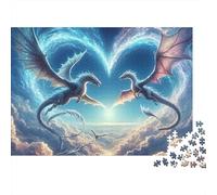 Fantasy Dragon Love Set Rompecabezas 1000 Piezas Cartón Premium para Adultos, Desafío Educativo, Regalo Divertido, Gran Idea para Fiestas De Cumpleaños 38x26cm/1000pcs