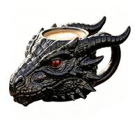 Fantasy Dragon Mug, Resin Decorative Drinkware Set, Artistic Coffee Cup with Sculpted Head Design Feature, Sturdy Ceramic Beverage Mug, Style Drink Vessel with Bold Look, Travel Cup for Office Use