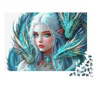 Fantasy Dragon Queen_1 Rompecabezas Clásico 1000 Piezas Cartón Resistente para Adultos, Desafío Imposible Difícil, Antiestrés Y Decoración, Regalo De Relajación 52x38cm/1000pcs