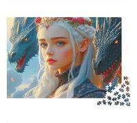 Fantasy Dragon Queen Colourful Elf Lady & Dragon 1000 Pcs Jigsaws for Adults The Impossible Challenge Brain Development 70x50cm/1000pcs