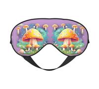 Fantasy Dream - Máscara de ojos de doble cara con estampado de hongos, diseño ajustable, bloqueo de luz y transpirable, adecuado para descansar y viajar.