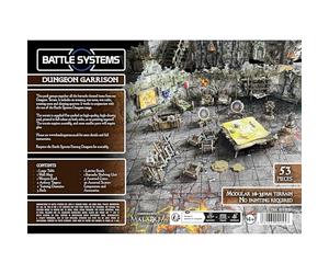 Fantasy Dungeon Terrain Garrison - Battle Systems Terrain Immersive Scenery para D&D DND Maladum Pathfinder RPGs a todo color, cartulina resistente impresa en ambos lados